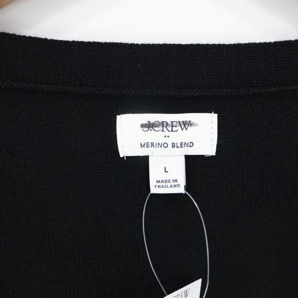 J.Crew Factory Women's Merino Wool Blend Cardigan Sweater Black Size Large NWT - Picture 5 of 8
